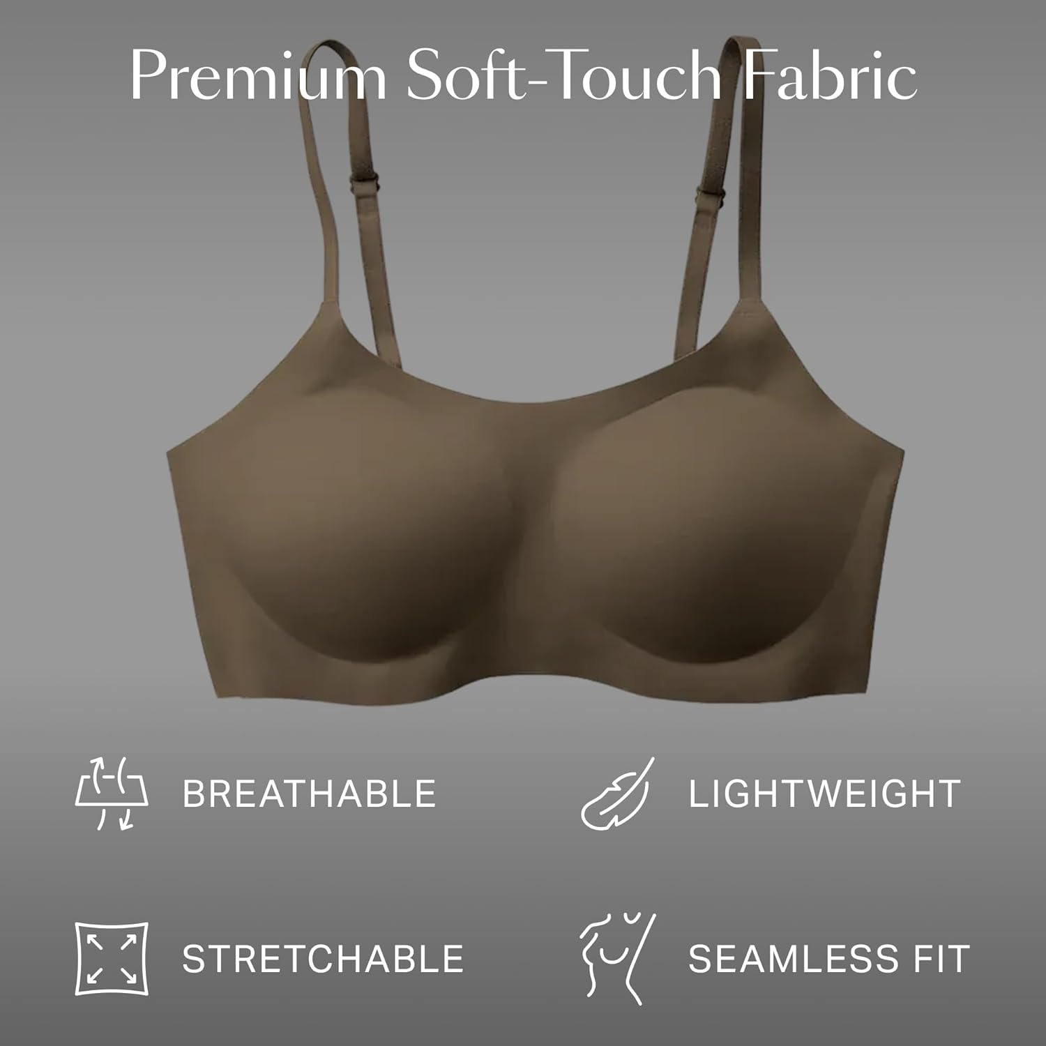 image:imageEBY Seamless Support Bralette with Adjustable Straps Bralettes for Women Wireless Bra for WomenEden