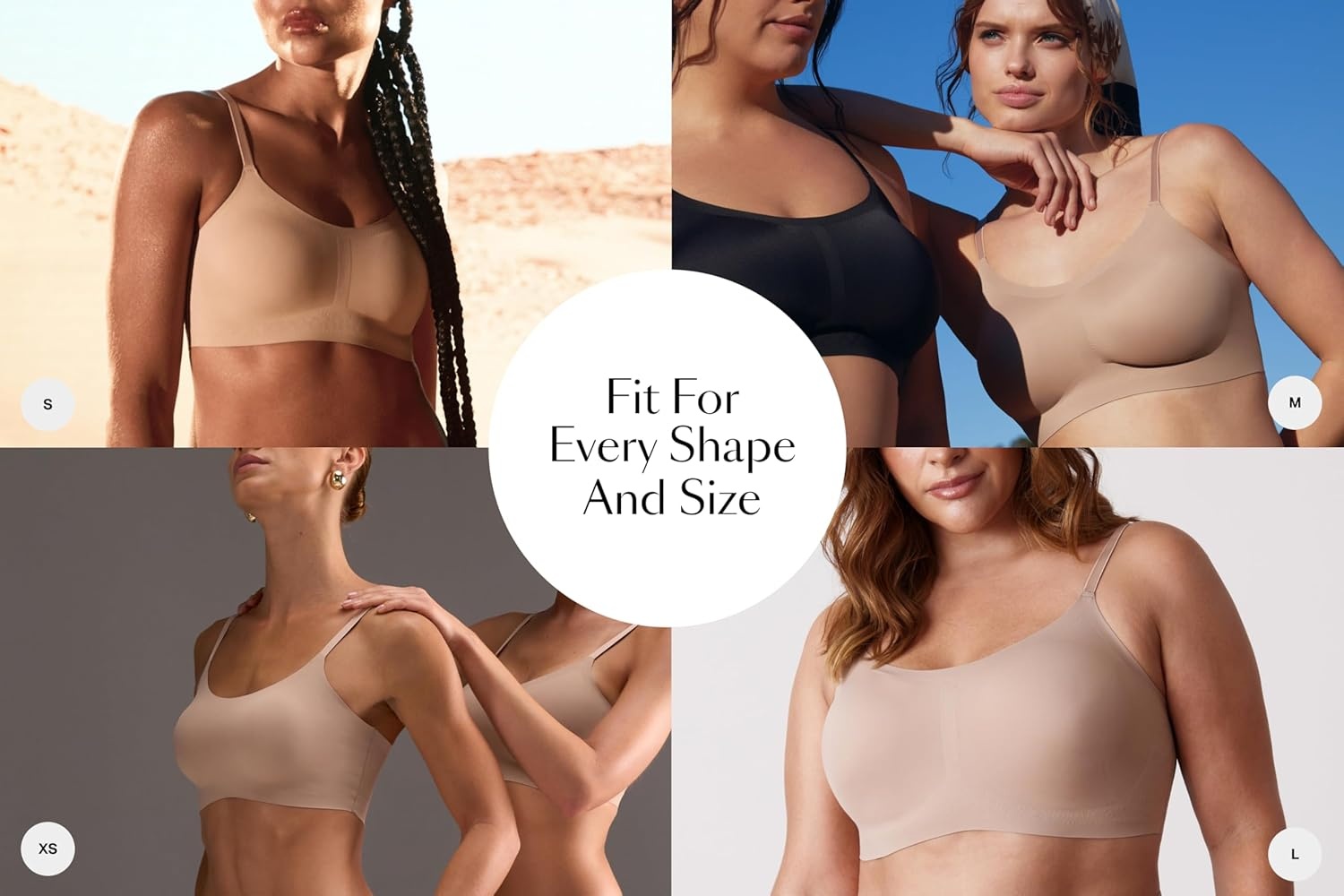 image:imageEBY Seamless Support Bralette with Adjustable Straps Bralettes for Women Wireless Bra for WomenNude
