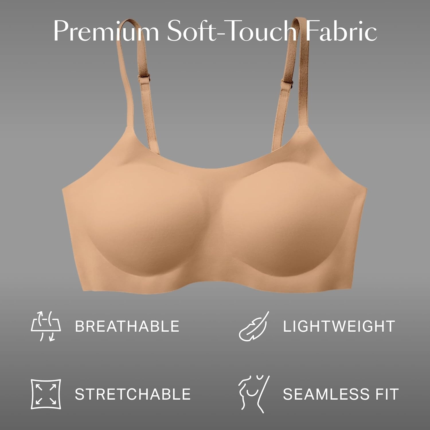 image:imageEBY Seamless Support Bralette with Adjustable Straps Bralettes for Women Wireless Bra for WomenSunkissed