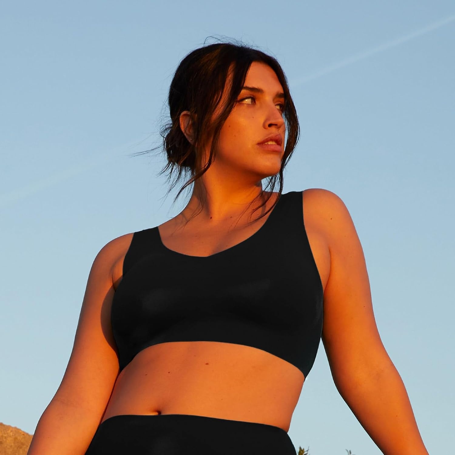 image:imageEBY Wireless Bralette Bras for Women Seamless and Wireless with Wide Comfort StrapsBlack