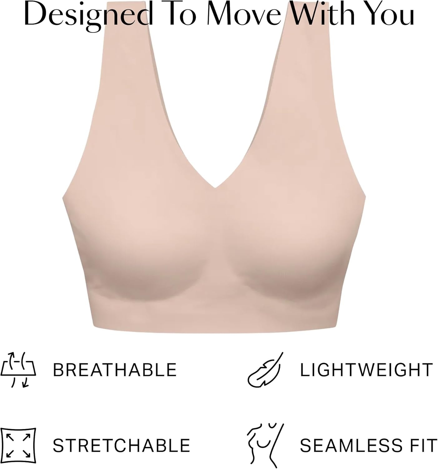 image:imageEBY Wireless Bralette Bras for Women Seamless and Wireless with Wide Comfort StrapsEvening Sand