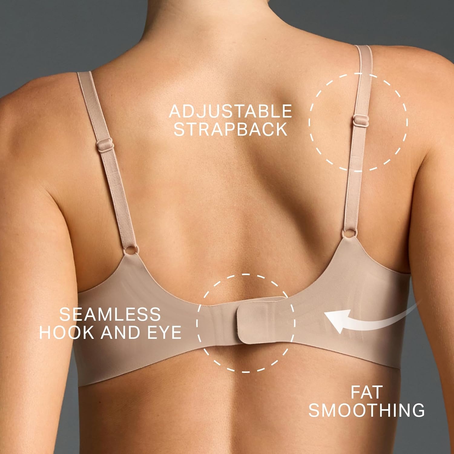 image:imageEBY Womens Seamless Relief Bra with Adjustable StrapsNude