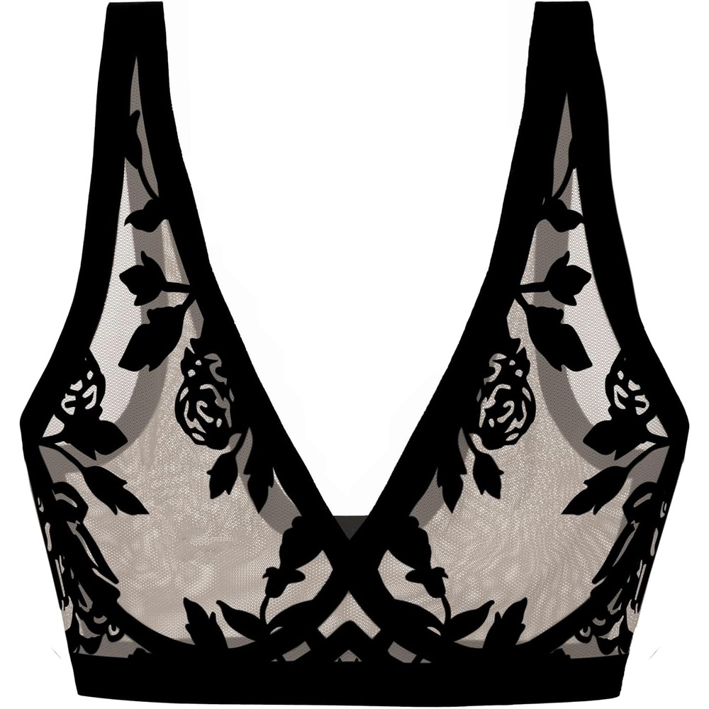 image:imageEBY Sheer Bralettes for Women Seamless and Wireless Mesh Bralette Back Smoothing Bras for WomenMadam Noir