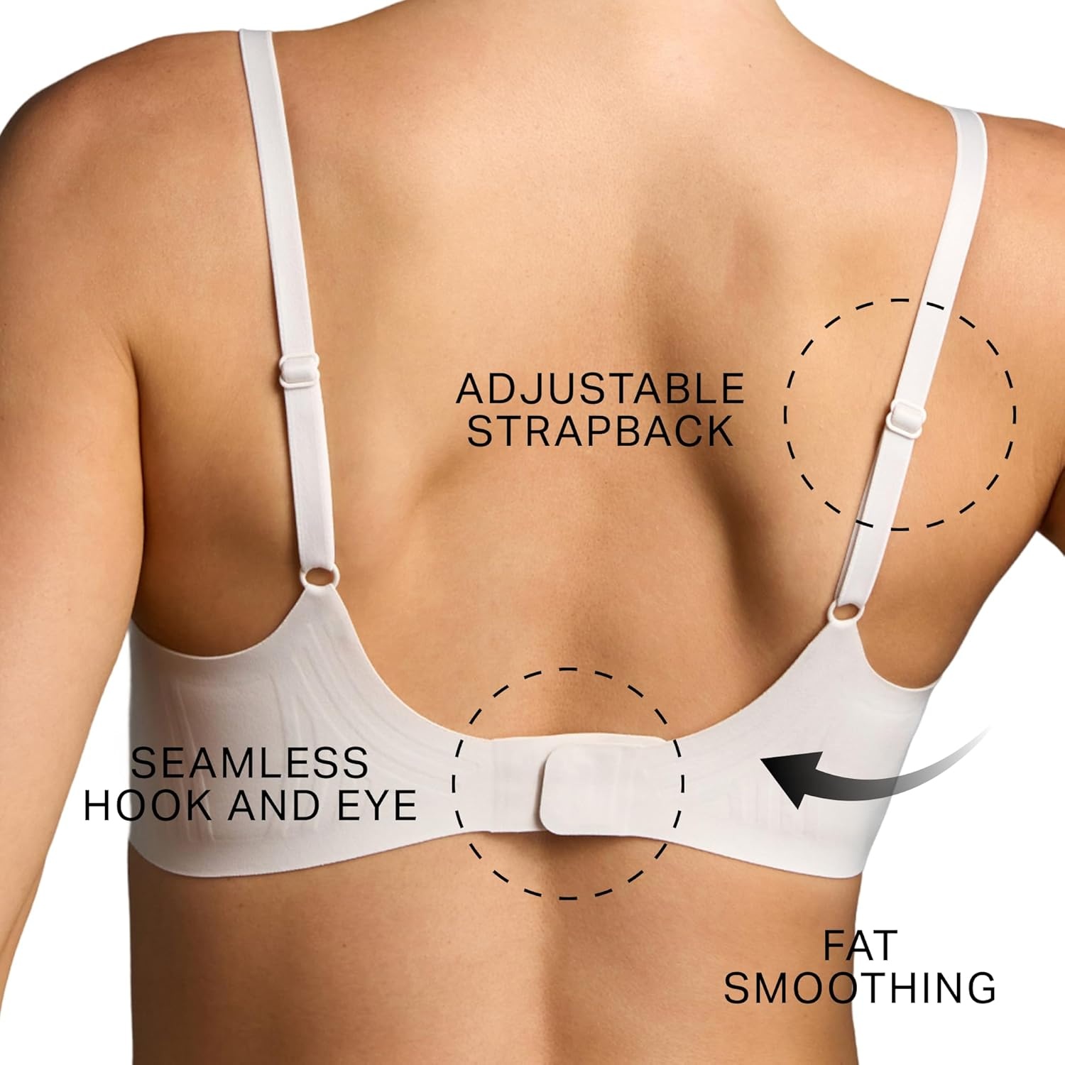 image:imageEBY New Relief Bra with German Glue Wireless Bras for Women Seamless Bralette with Adjustable Straps Supportive Bras Womens Clothing Pearl XL