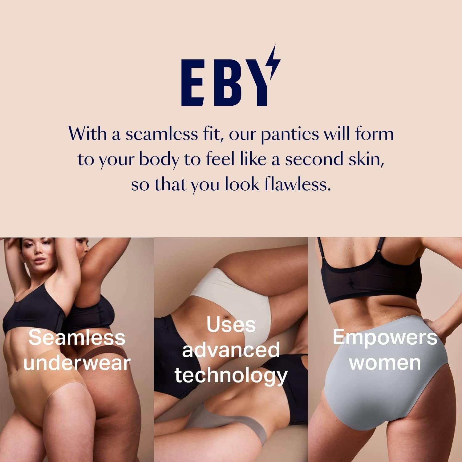 image:imageEBY Seamless High Waisted Underwear for Women No Show High Waisted Underwear for WomenBlack