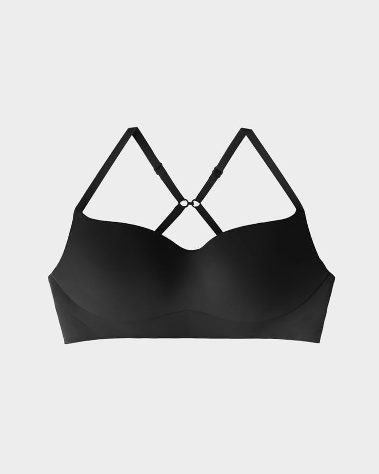 image:imageEBY Ultimate All Day Balconette Push Up Bra for Women Sexy Seamless Wireless Comfort Bra with Flattering LiftBlack