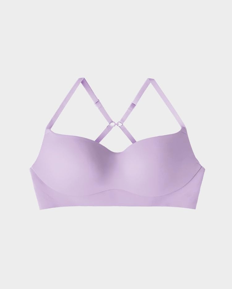image:imageEBY Ultimate All Day Balconette Push Up Bra for Women Sexy Seamless Wireless Comfort Bra with Flattering LiftLilac