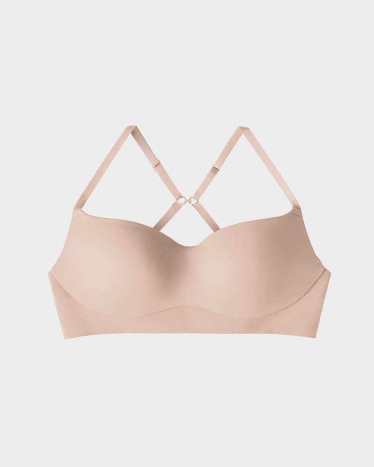 image:imageEBY Ultimate All Day Balconette Push Up Bra for Women Sexy Seamless Wireless Comfort Bra with Flattering LiftNude